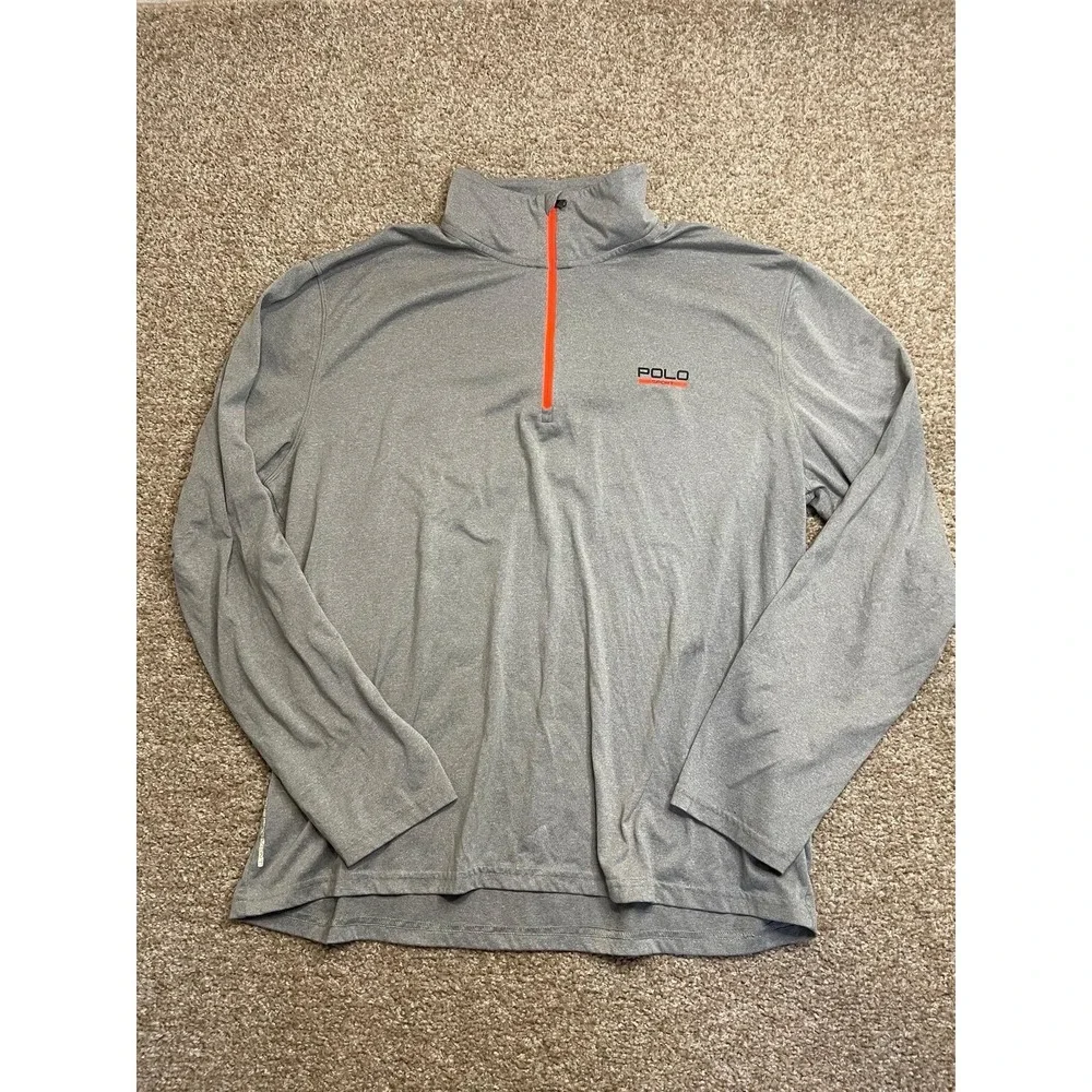 Polo Ralph Lauren Sport‎ Pullover Mens XL Gray Stretch  Athletic